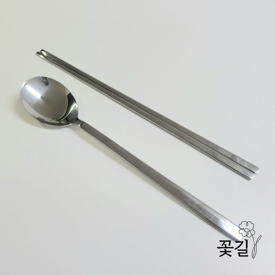 韓国】ステンレス箸&スプーンセット – 꽃길 コッキル